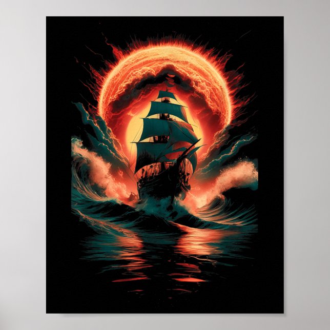 Schiff segelt  poster (Vorne)
