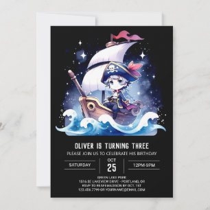 Schiff Simple Pirate Birthday Einladung