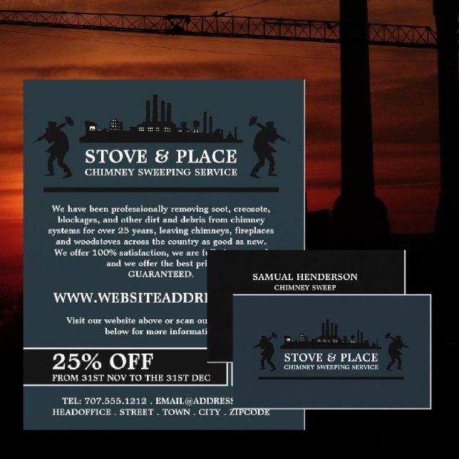 Schiff & Sweepers Design, Schornstein Sweep Visitenkarte (Von Creator hochgeladen)
