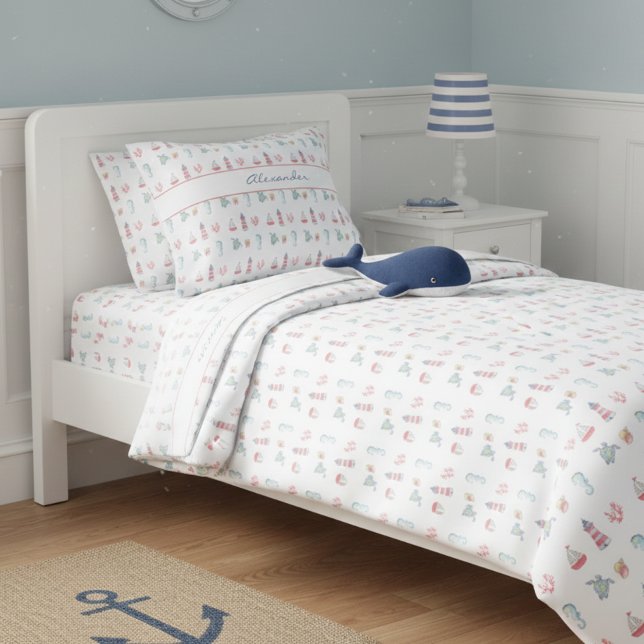 Schiff und Leuchtturm von Tieren im Seeverkehr Kissenbezug (Von Creator hochgeladen)