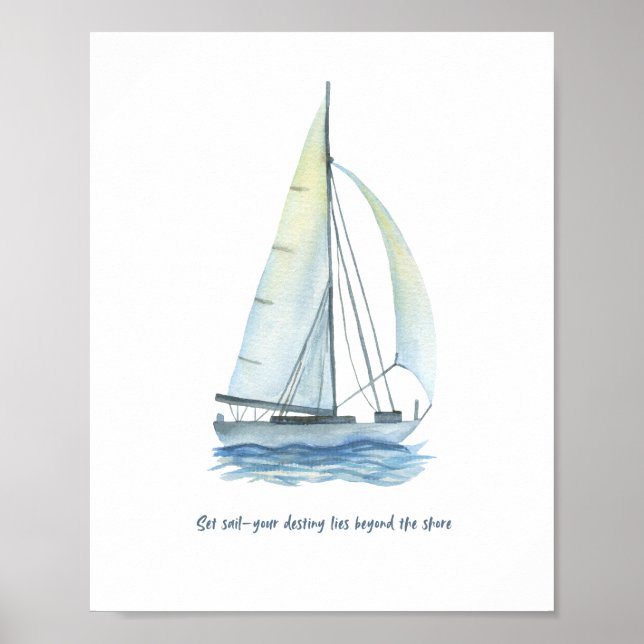 Schiff und Meer, Motivationsposter Poster (Vorne)