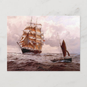 Schiff und Schiff Postkarte