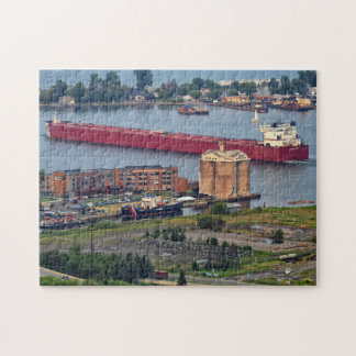 Schiff Verlassend Bucht in Duluth Minnesota Puzzle