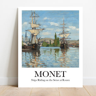 Schiff von Claude Monet auf der Seine in Rouen Poster