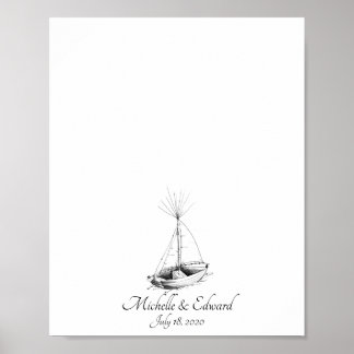 Schiff Wedding Fingerprint Gästebuch N.2