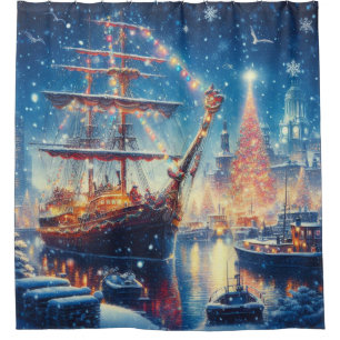Schiff "Weihnachten/Winter" Duschvorhang