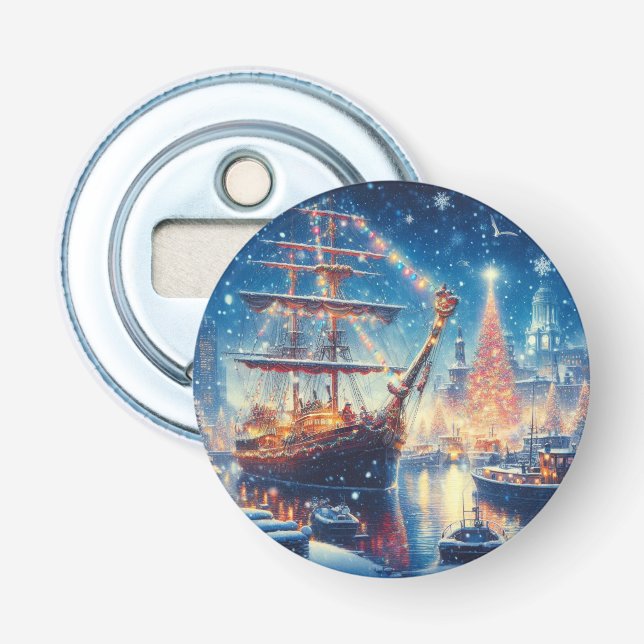 Schiff "Weihnachten/Winter" Flaschenöffner (Vorderseite)