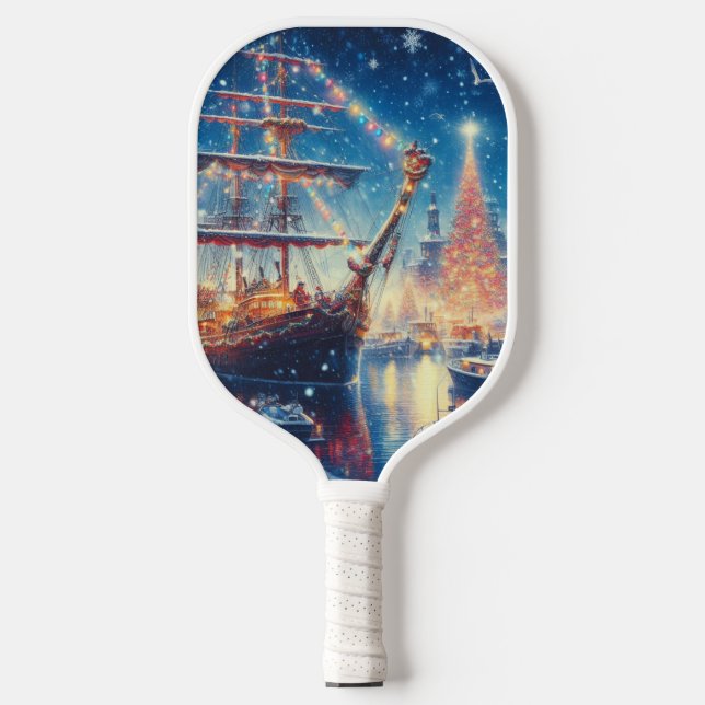 Schiff "Weihnachten/Winter" Pickleball Schläger (Vorderseite)