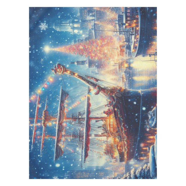 Schiff "Weihnachten/Winter" Tischdecke (Vorderseite)