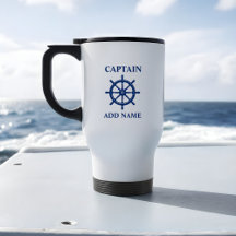 Schiff Wheel Helm mit dem Namen Captain oder Schif