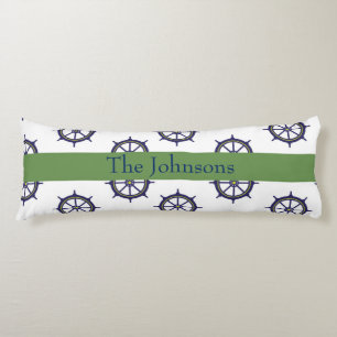 Schiff Wheel Nautical Green and Blue Seitenschläferkissen