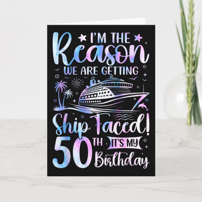 Schiff wird 50. Geburtstag Kreuzfahrtschiff 2025 Karte (Vorderseite)