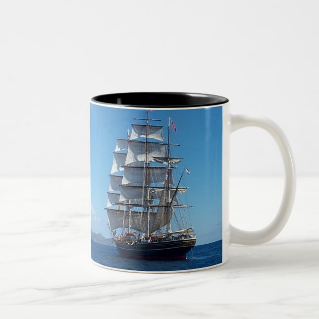 Schiff Zweifarbige Tasse (Rechts)