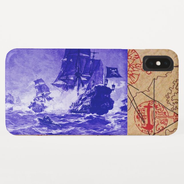 SCHIFFBATTLE ANTIQUE PIRATEN TREASKARTEN Case-Mate iPhone HÜLLE (Rückseite (Horizontal))
