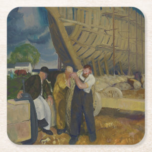 Schiffbauer - The Rope - George Bellows Rechteckiger Pappuntersetzer