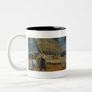 Schiffbauer - The Rope - George Bellows Zweifarbige Tasse