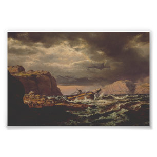 Schiffbruch an der norwegischen Küste von Johan Da Fotodruck