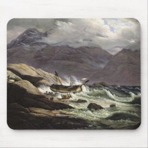 Schiffbruch auf der norwegischen Küste, 1831 Mousepad