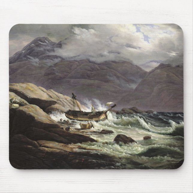 Schiffbruch auf der norwegischen Küste, 1831 Mousepad (Vorne)