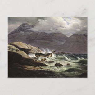 Schiffbruch auf der norwegischen Küste, 1831 Postkarte