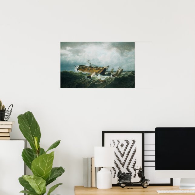 Schiffbruch von Nantucket im Sturm - Poster (Heimbüro)