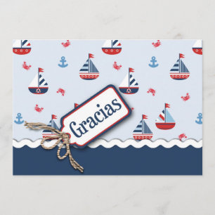 Schiffe ahoi! TY Card_Spanish Dankeskarte