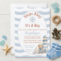 Schiffe Ahoy Es ist ein Junge Nautical Baby Shower