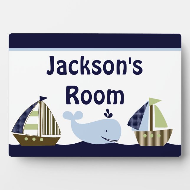 Schiffe Ahoy/nautische Segelboote/Whale Plaque Fotoplatte (Vorderseite)