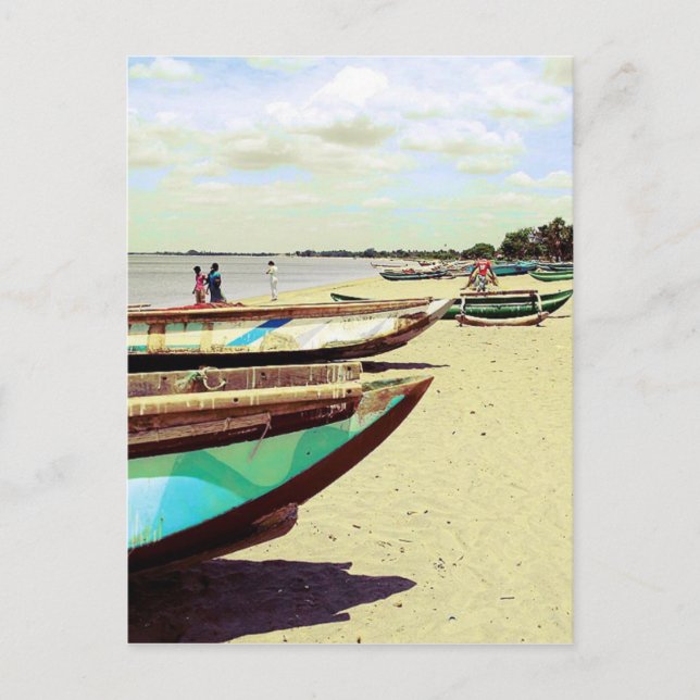 Schiffe am Tropical Beach Postkarte (Vorderseite)
