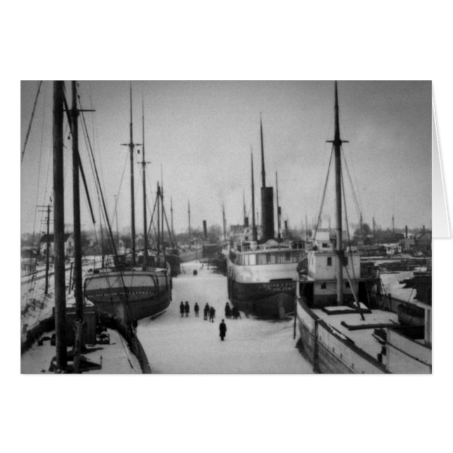 Schiffe auf der Belle River Marine City Michigan (Vorderseite (Horizontal))