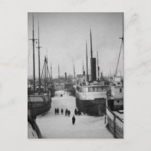 Schiffe auf der Belle River Marine City Michigan Postkarte