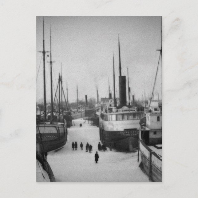 Schiffe auf der Belle River Marine City Michigan Postkarte (Vorderseite)