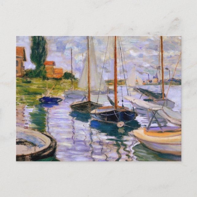 Schiffe auf der Seine von Claude Monet Postcard Postkarte (Vorderseite)