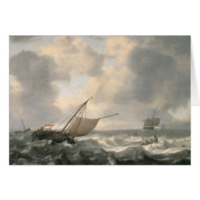 Schiffe auf einem Choppy Meer (Vorderseite (Horizontal))