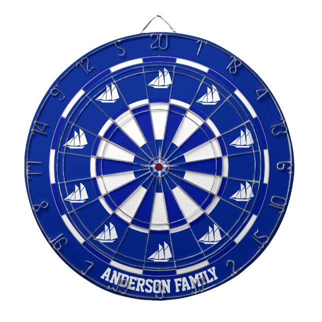 Schiffe auf Marineblau und Weiß Dartscheibe (vorne)