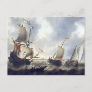 Schiffe auf See 1660er Jahre Postkarte