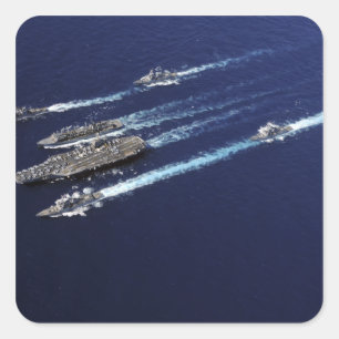 Schiffe der Abraham Lincoln Carrier Strike Group Quadratischer Aufkleber