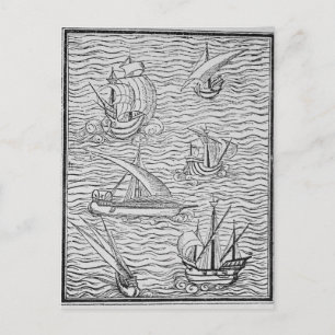 Schiffe der frühen spanischen Navigatoren Postkarte