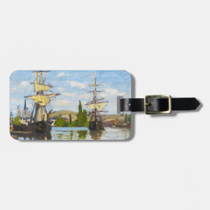 Schiffe, die auf die Seine in Rouen Claude Monet Gepäckanhänger