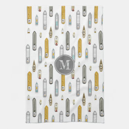 Schiffe für Wasserfahrzeuge Auf weißem Fluss w Mon Geschirrtuch