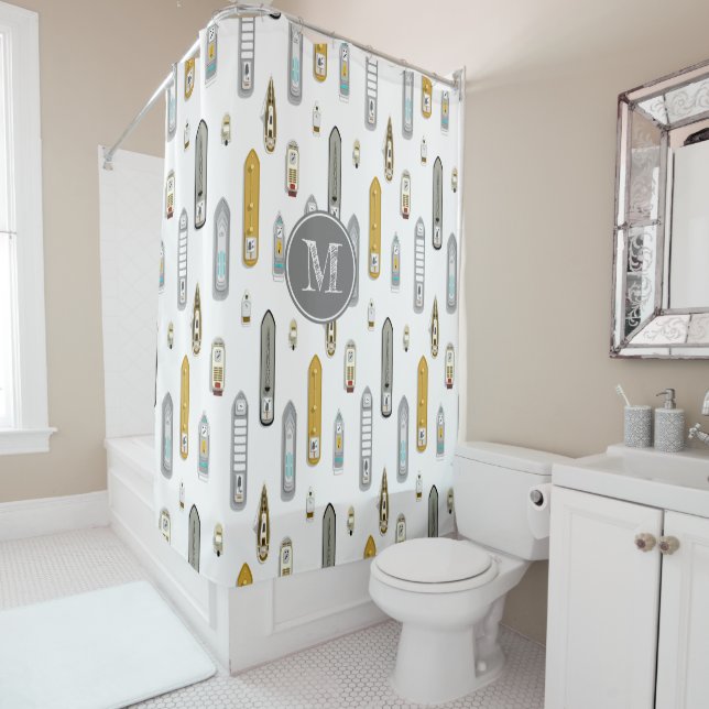 Schiffe für Wasserfahrzeuge JEDE Farbe auf dem Flu Duschvorhang (Beispiel)