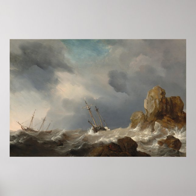 Schiffe, Gale - Willem van de Velde Kunstposter Poster (Vorne)