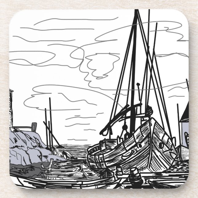 Schiffe Getränkeuntersetzer (Vorderseite)