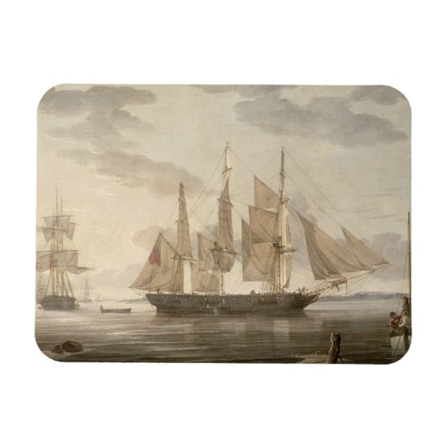 Schiffe im Hafen, 1805 (Öl auf Leinwand) Magnet (Horizontal)