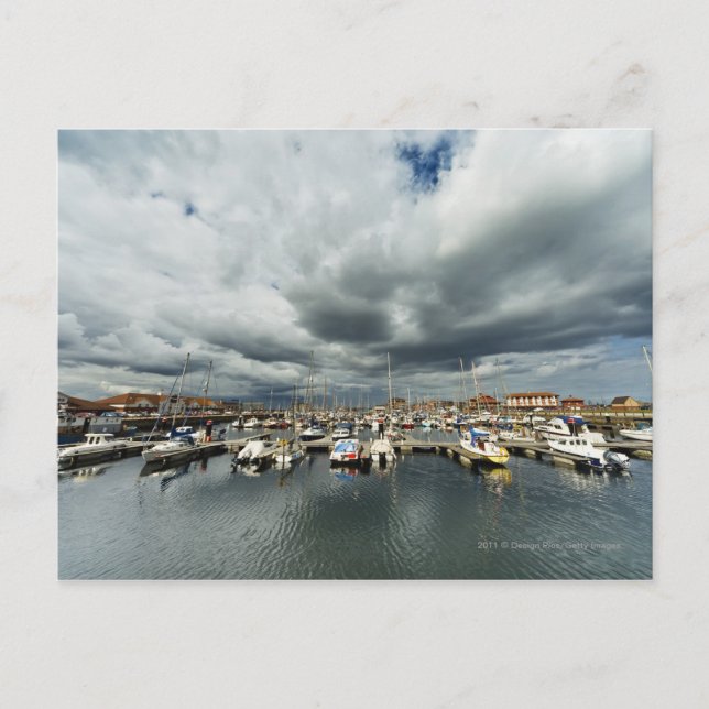 Schiffe im Hafen Postkarte (Vorderseite)