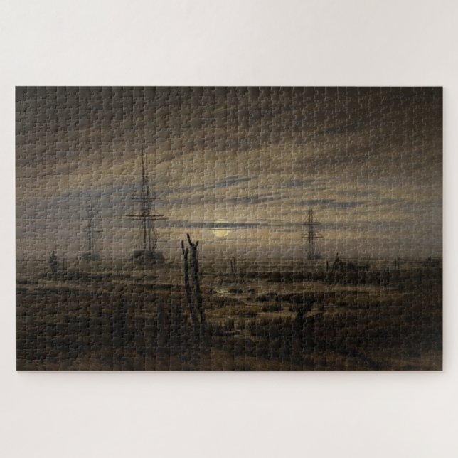 Schiffe in Anchor - Caspar David Friedrich Puzzle (Horizontal)