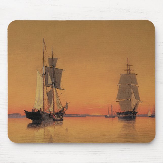 Schiffe in Boston-Hafen - William Bradford Mousepad (Vorne)