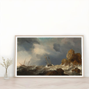 Schiffe in einem Gale, Marine Poster