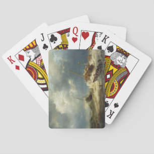 Schiffe in einem Sturm an der niederländischen Küs Spielkarten