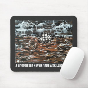 Schiffe in einem Sturm Gemälde von Alfred Fox Mousepad
